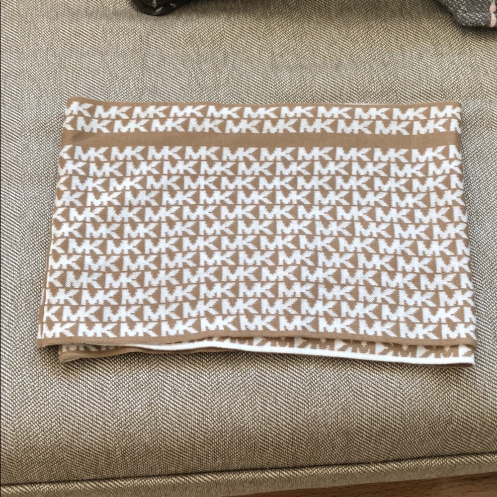 Tan Michael Kors infinity scarf